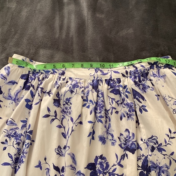 Anthropologie jacie Floral Blue and White Women's Skirt sz XL - Picture 6 of 8